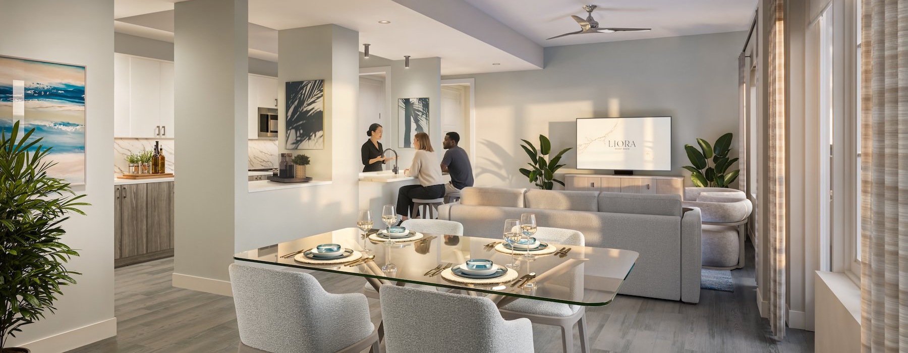 three people in a kitchen